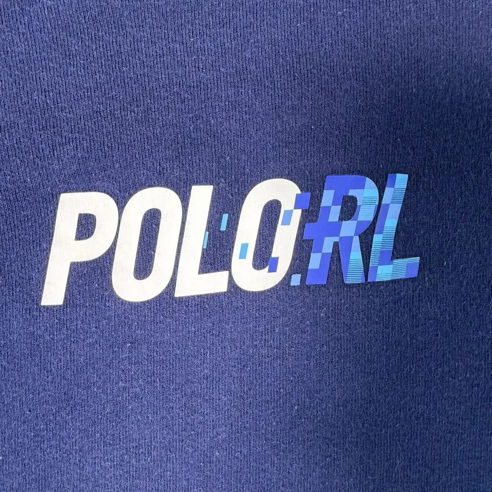 Polo Ralph Lauren Kids Navy Blue Graphic Logo Crewneck Sweatshirt Size Med 10/12